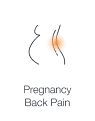 Illustration highlighting lower back indicating pain during pregnancy.