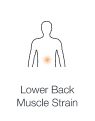 Illustration highlighting tension in the lower back muscles, indicating a strain or injury.